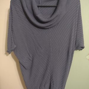 Woman's Short Sleeve Blue Crowl Neck Top Express size Medium